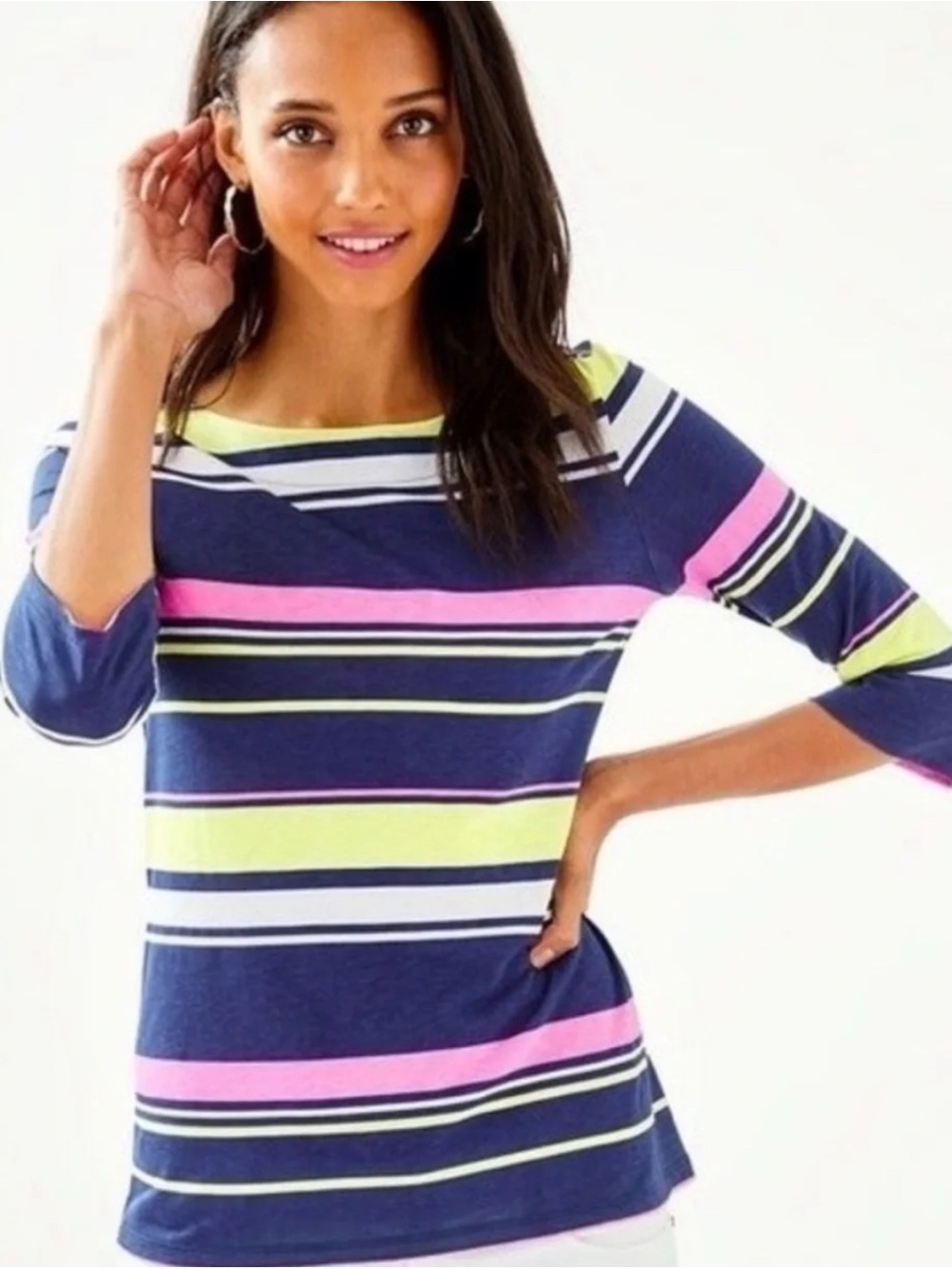 Lilly Pulitzer Waverly Stripe 100% Pima Cotton Top